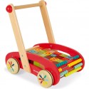 Chariot de marche en bois avec cubes Trotteur bébé Janod