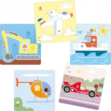 5 pochoirs Transports & co - Djeco