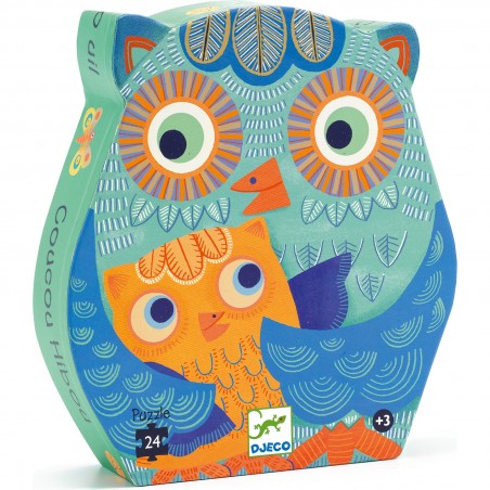 Puzzle silhouette coucou Hibou - 24 pièces - Djeco