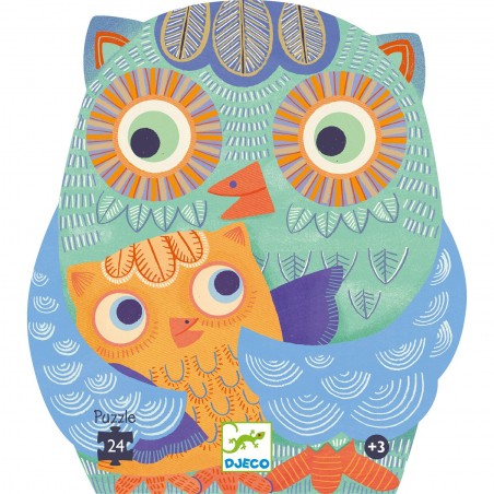 Puzzle silhouette coucou Hibou - 24 pièces - Djeco