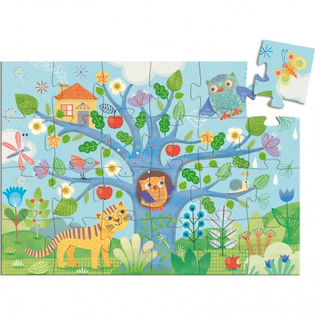 Puzzle silhouette coucou Hibou - 24 pièces - Djeco
