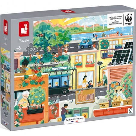Puzzle Ville Verte 100 pièces carton WWF - Janod