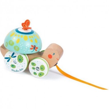 Jouet à Tirer pour bébé Tortue "Dans la Jungle" - Moulin Roty