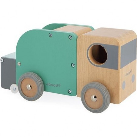 Jouet camion poubelle enfant - Camion en bois - Bolid Janod