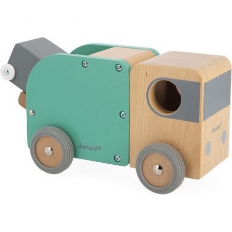 Jouet camion poubelle enfant - Camion en bois - Bolid Janod