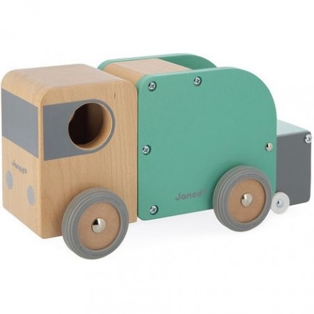 Jouet camion poubelle enfant - Camion en bois - Bolid Janod