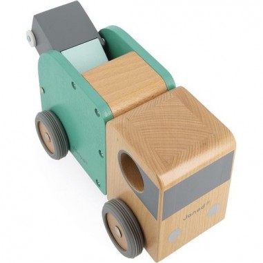 Jouet camion poubelle enfant - Camion en bois - Bolid Janod