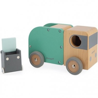 Jouet camion poubelle enfant - Camion en bois - Bolid Janod