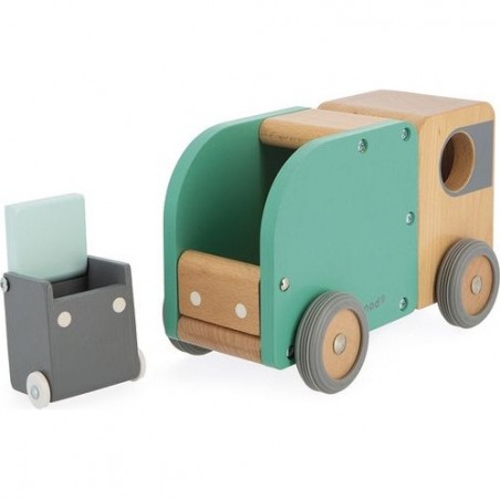 Jouet camion poubelle enfant - Camion en bois - Bolid Janod