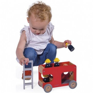 Camion de pompier en bois - Collection Bolid Janod
