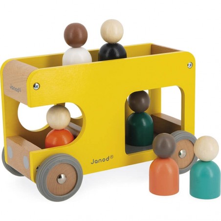 Bus scolaire en bois - Véhicule en bois - Bolid Janod