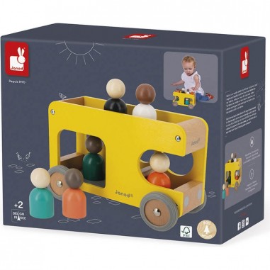 Bus scolaire en bois - Véhicule en bois - Bolid Janod