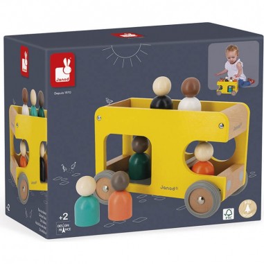 Bus scolaire en bois - Véhicule en bois - Bolid Janod