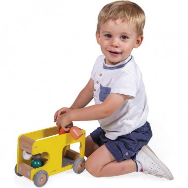 Bus scolaire en bois - Véhicule en bois - Bolid Janod