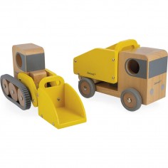 Camion jouet - Chantier, camion benne pelleteuse enfant Bolid - Janod 2