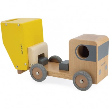 Camion jouet - Chantier, camion benne pelleteuse enfant Bolid - Janod