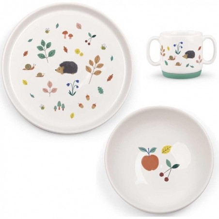 Set de vaisselle bébé - Porcelaine - Pomme des Bois - Moulin Roty