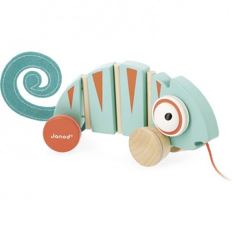 Jouet à tirer caméléon Tropik - Jouet bébé 1 an - Janod