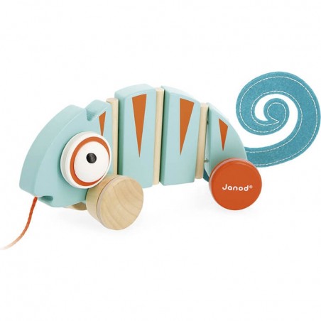 Jouet à tirer caméléon Tropik - Jouet bébé 1 an - Janod