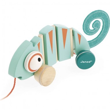 Jouet à tirer caméléon Tropik - Jouet bébé 1 an - Janod