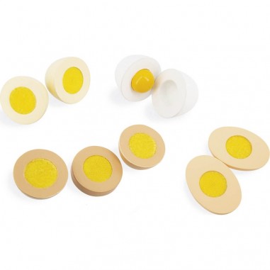 Oeufs en bois pour dinette - Accessoires cuisine enfant - Janod