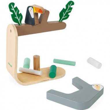 Jeu d'équilibre pour enfant en bois - Jouet d'adresse paresseux - Janod