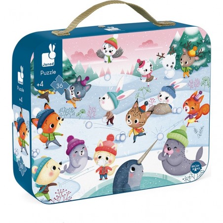Puzzle Bataille de boules de neige 36 pièces - Janod