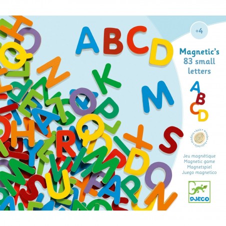 83 Lettres majuscules magnétiques en bois - Djeco