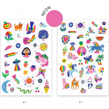 Tatouage temporaire Arc-en-ciel - Tatoo enfants - Djeco
