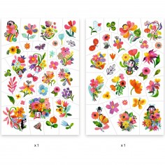 Tatouage temporaire Enfant - Fleurs Aqua Flor - Djeco 2