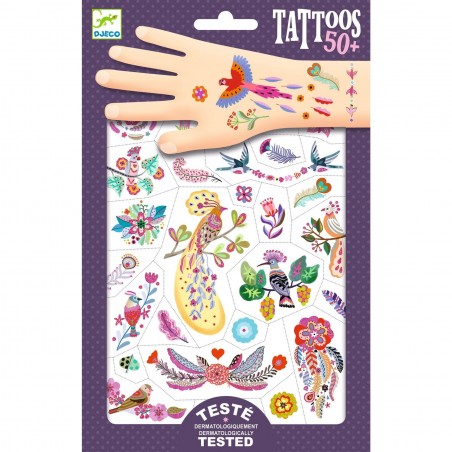 Tatouage temporaire Oiseaux Plume - Tatoos Enfants - Djeco
