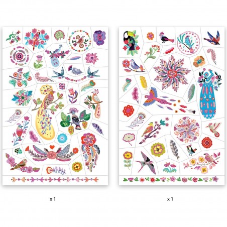 Tatouage temporaire Oiseaux Plume - Tatoos Enfants - Djeco