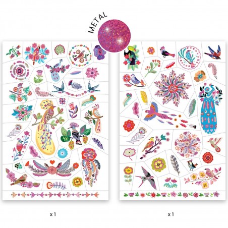 Tatouage temporaire Oiseaux Plume - Tatoos Enfants - Djeco