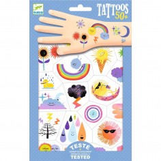 Tatouage temporaire enfant - Emojis Météo - Djeco