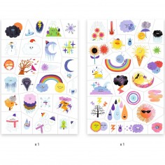 Tatouage temporaire enfant - Emojis Météo - Djeco 2