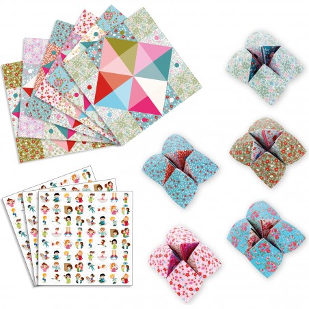 Origami : Cocottes papier pour enfant - Thème des fleurs - Djeco
