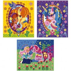 Mosaïque en mousse Poneys et Licornes - Les ateliers du calme - Janod