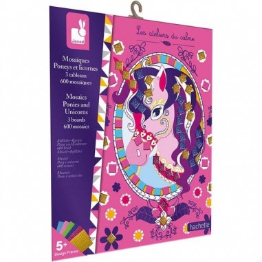 Mosaïque en mousse Poneys et Licornes - Les ateliers du calme - Janod