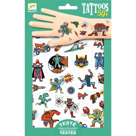 Tatouage temporaire Héros et Méchants - Djeco