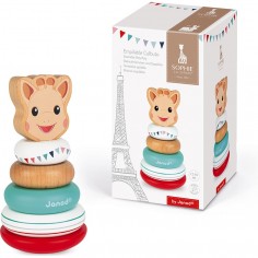 Empilable Culbuto Sophie la girafe - Jouet d'éveil à empiler bois - Janod 2