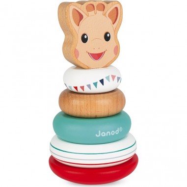 Empilable Culbuto Sophie la girafe - Jouet d'éveil à empiler bois - Janod