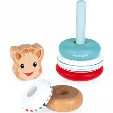 Empilable Culbuto Sophie la girafe - Jouet d'éveil à empiler bois - Janod