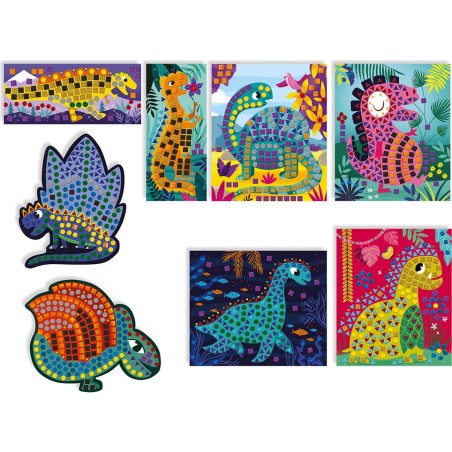 Mosaïques et Gommettes Dinosaures - Jeu de concentration - Janod