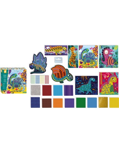 Mosaïques et Gommettes Dinosaures - Jeu de concentration - Janod