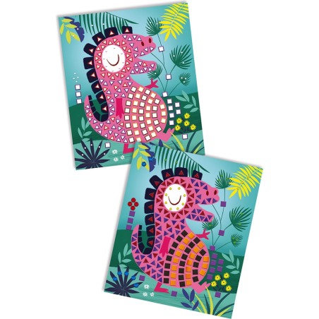 Mosaïques et Gommettes Dinosaures - Jeu de concentration - Janod