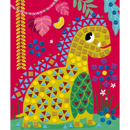 Mosaïques et Gommettes Dinosaures - Jeu de concentration - Janod
