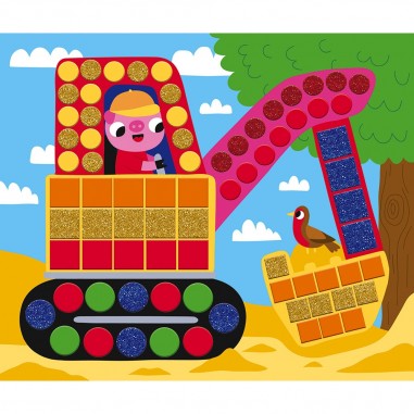 Mosaïques et Gommettes - Voiture et Véhicules - Janod