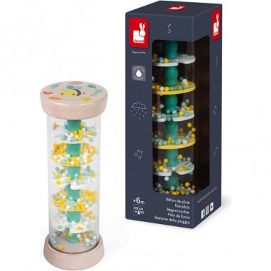 Jeu éveil bâton de pluie pour bébé - Instrument bois dès 6 mois - Janod