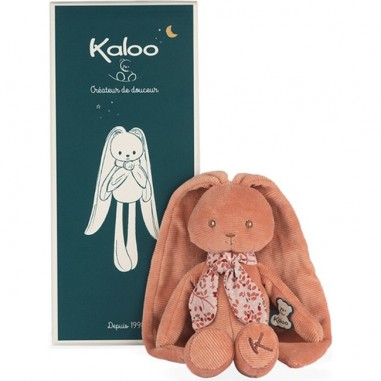Doudou lapin Kaloo - Couleur Terracotta et velours cotelé