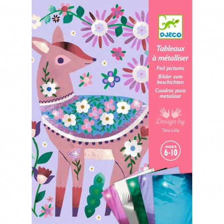 Tableaux à paillettes à métalliser - Animaux Bois joli - Djeco